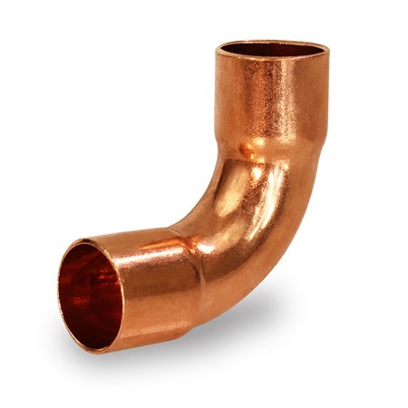 EVERFLOW Copper CxC Long Radius Elbow Fitting with 2 Solder Cups 2-1/2'' CCLT0212